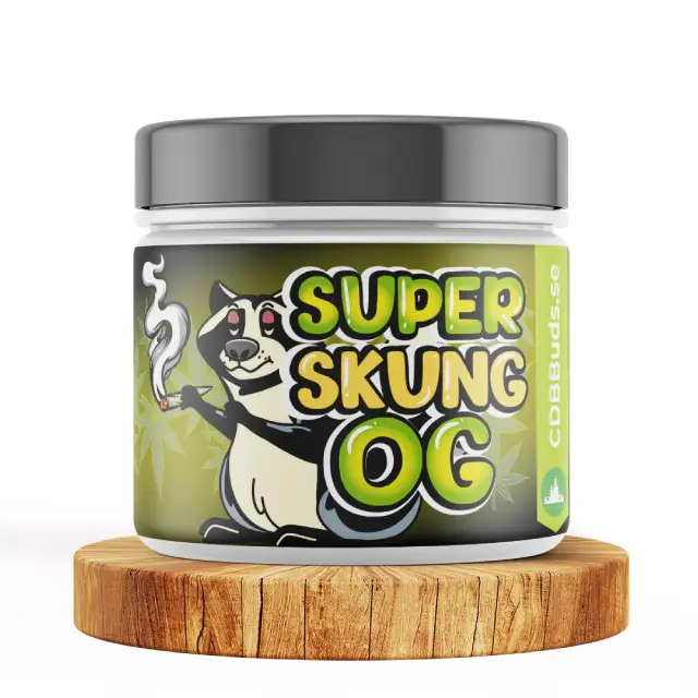 Super Skunk OG CBD Blommor - Premium inomhusodlad kvalitet, glasburk