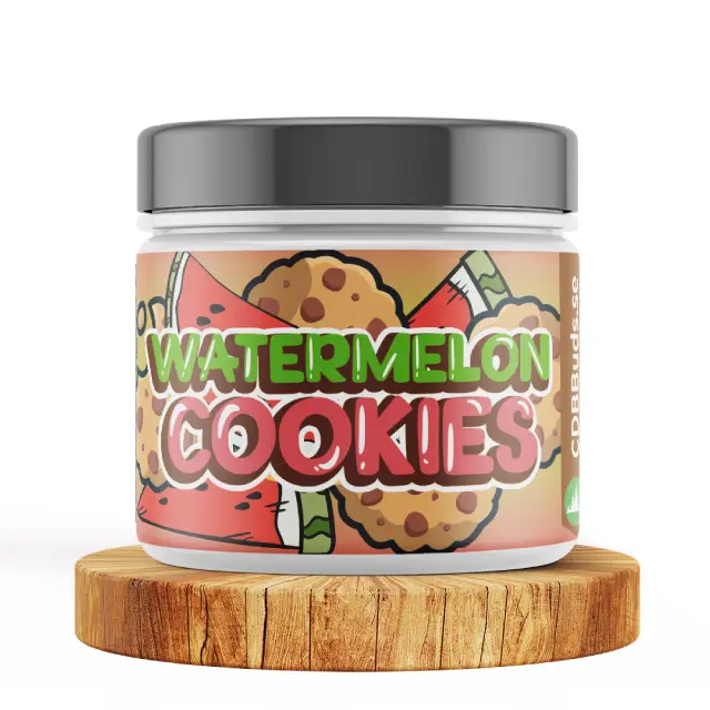 Watermelon Cookie CBD Blommor - Premium inomhusodlad kvalitet, glasburk