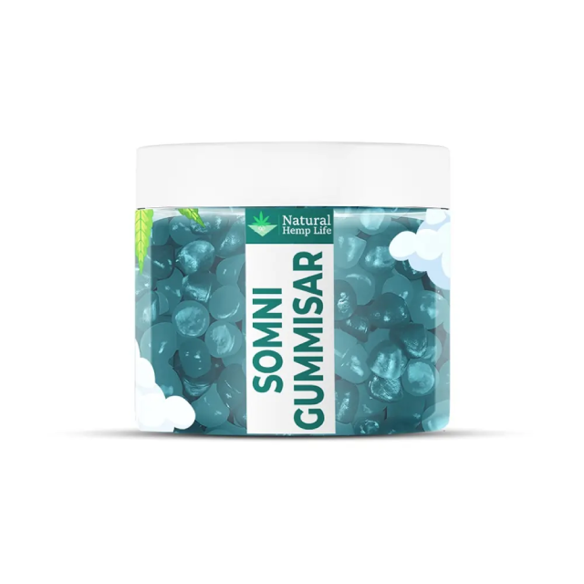 Edibles CBD gummisar burk - kosttillskott för sömn med CBD och melatonin